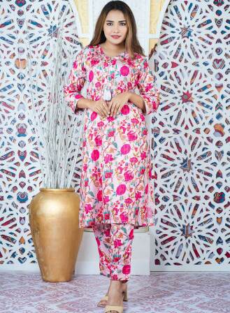 Kashmiri 2 Piece Kurti-KC-PNK