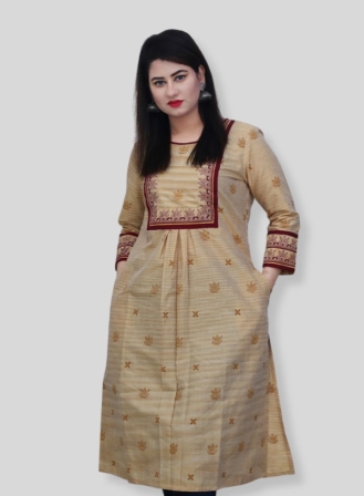 Cream Cotton Kurti