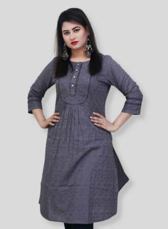 Ash Cotton Kurti