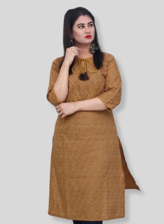 Light Bronze Cotton Kurti