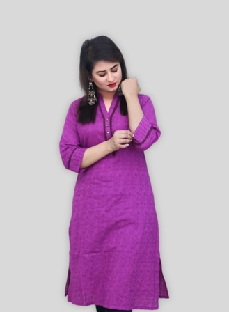 Purple Cotton Kurti