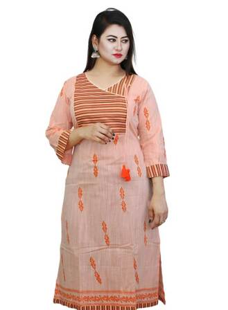 Peach Cotton Kurti