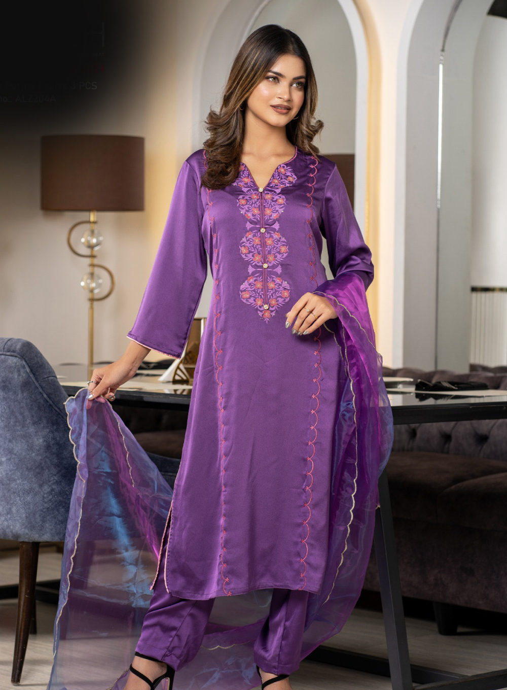258 - Luxury Purple Ladies 3PCS