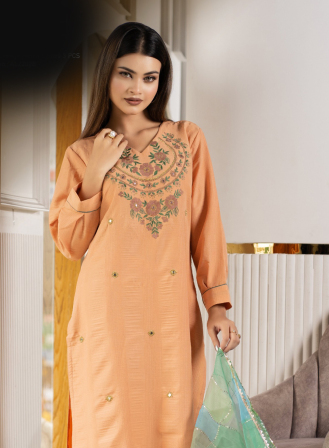 260 - Coral Orange Peach Ladies 3 PCS