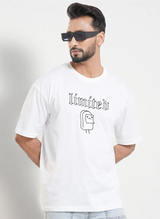 285 - Men’s Drop Shoulder White T-Shirt