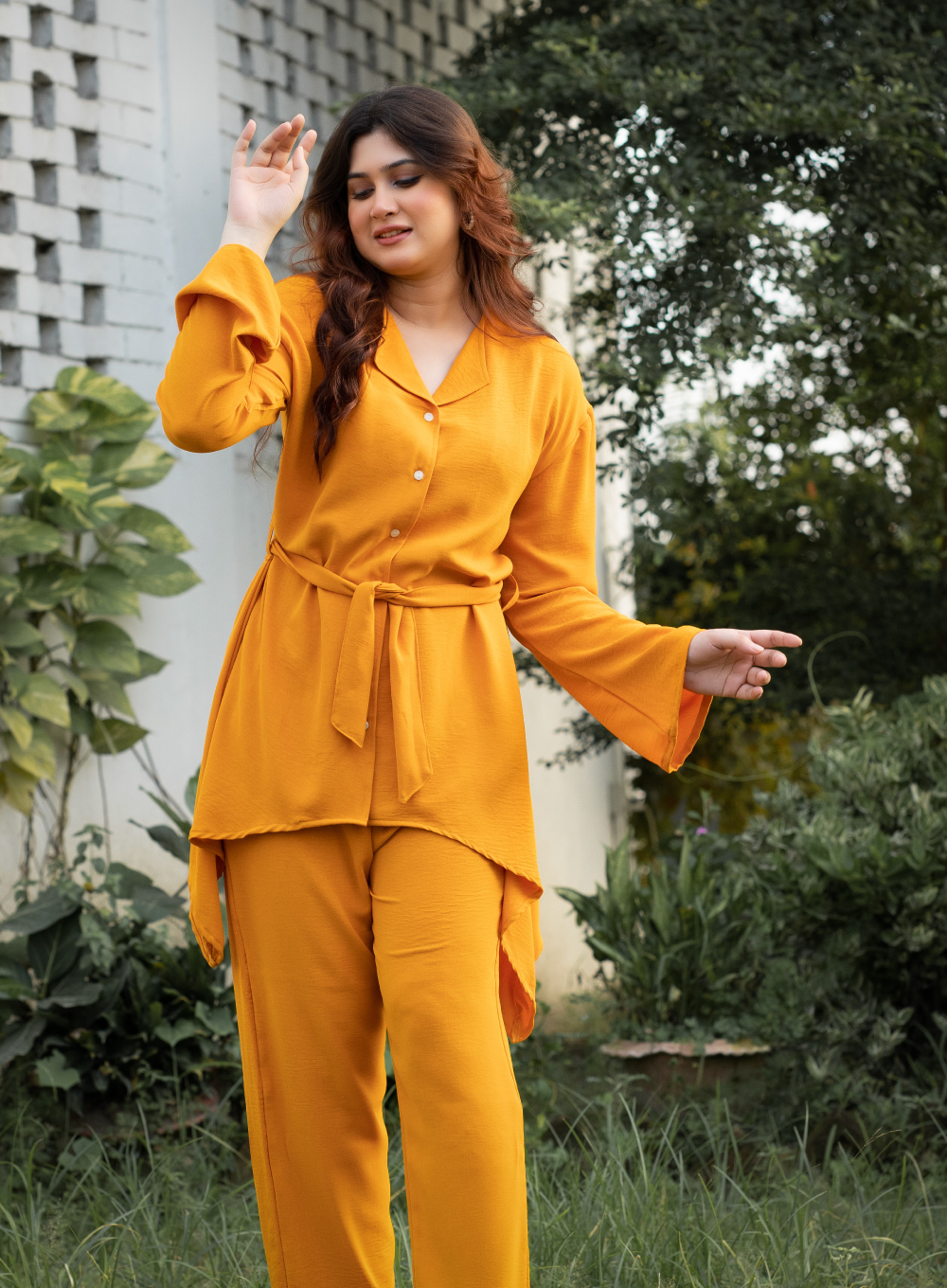 Mustard Yellow Color Full Sleeve Co-ord Set