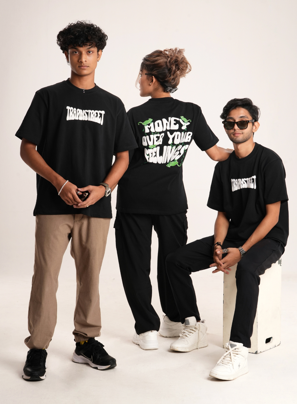 365 - Money Over Your Feelings | Black  Oversized Tee