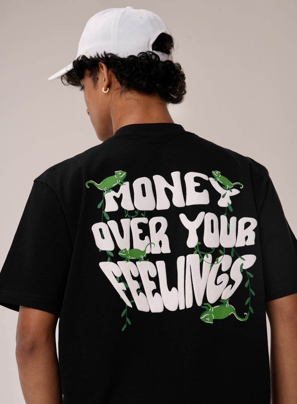 365 - Money Over Your Feelings | Black  Oversized Tee