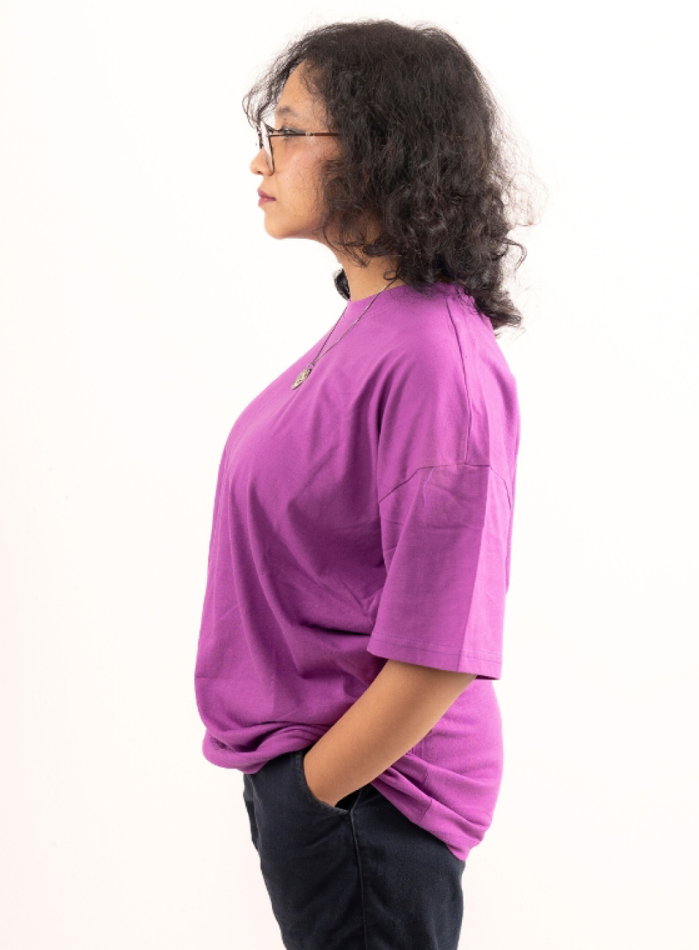 421 - Premium Purple Drop Shoulder T-Shirt!