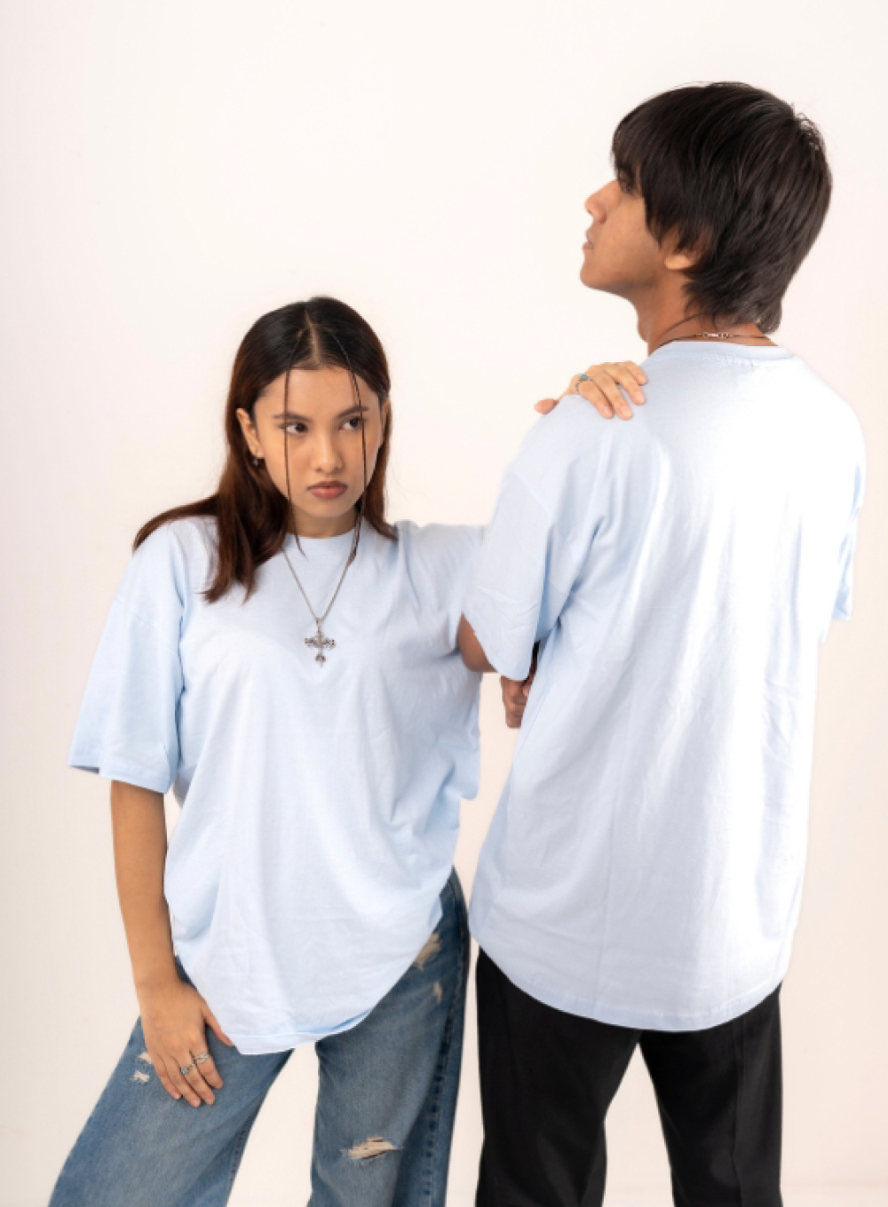 Premium Sky Blue Drop Shoulder T-Shirt!