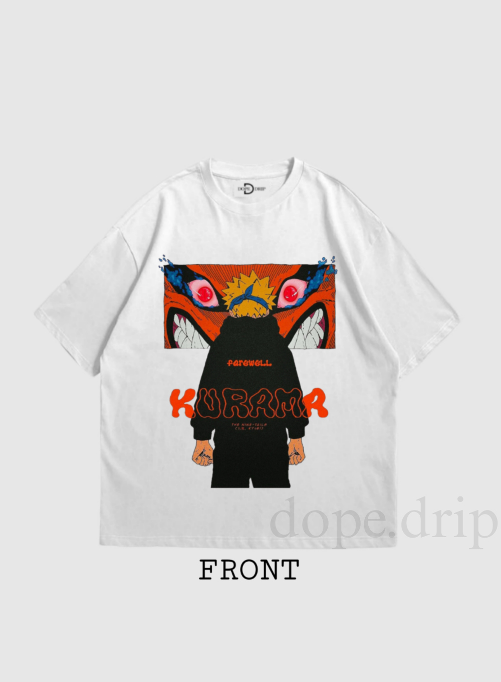 "NARUTO KURAMA" Drop Shoulder Tees