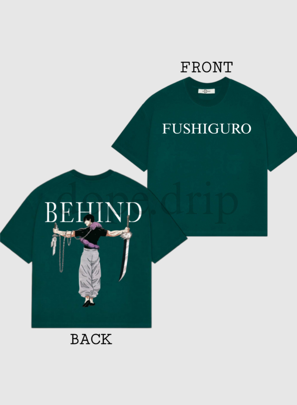 "FUSHIGURO" Drop Shoulder Tees