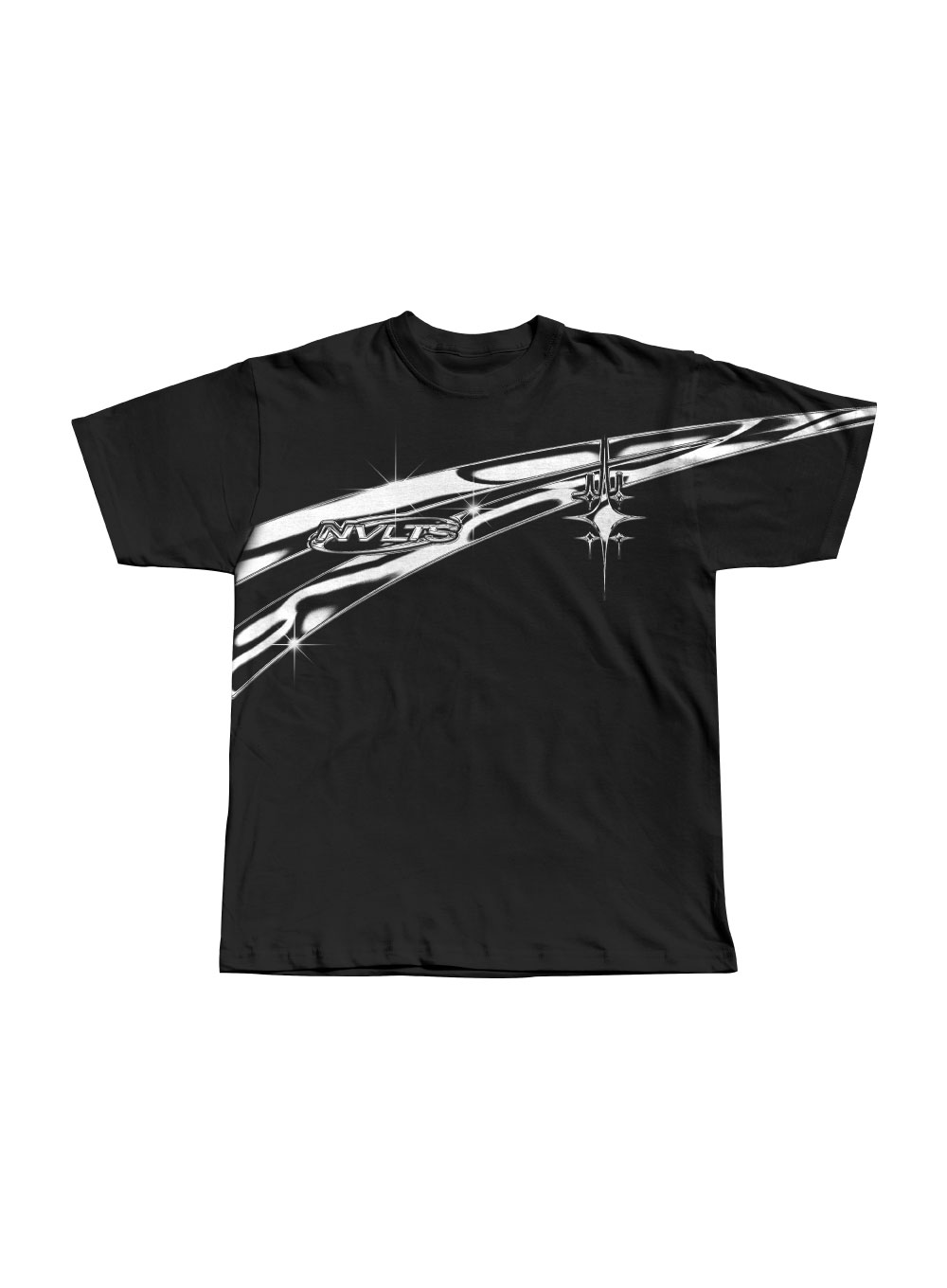 NVLTS "Rally" Chrome Drop Shoulder Oversized Tee - Black