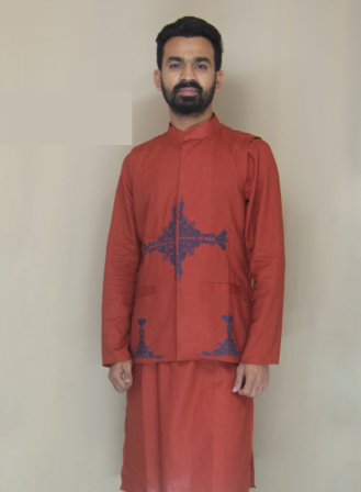 Mens Exclusive RED Panjabi with Kote