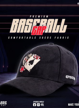 524 - Ace Trio Crowned Black Super Suede Cap