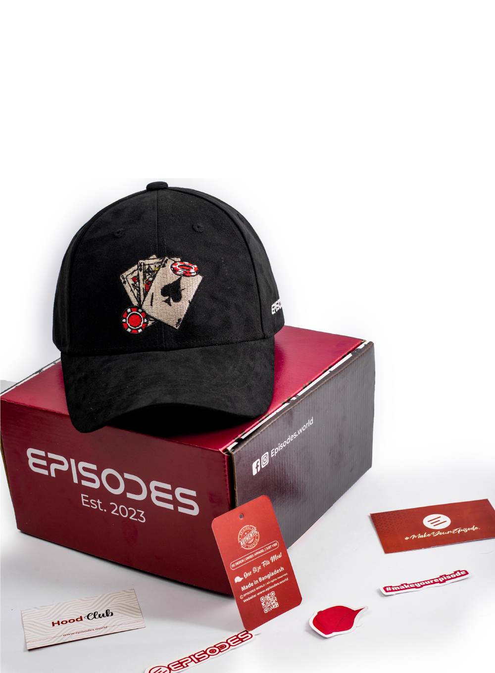 524 - Ace Trio Crowned Black Super Suede Cap