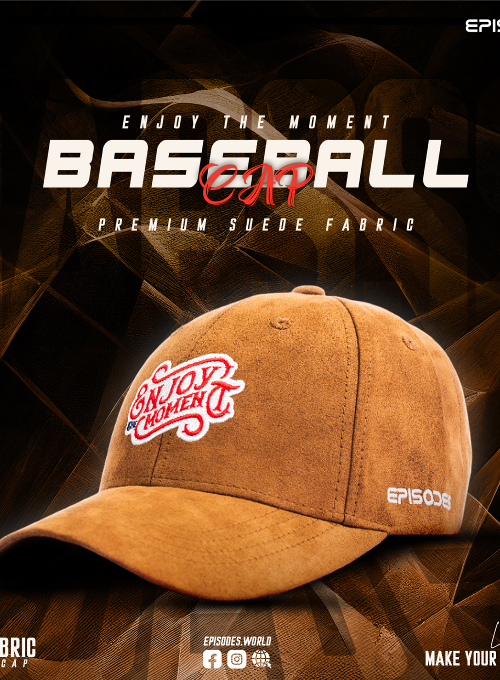 525 - Enjoy The Moment Cap-Brown Super Suede Cap