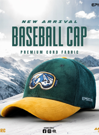 The Mountain Majesty – Premium Deep Green and Yellow Cap