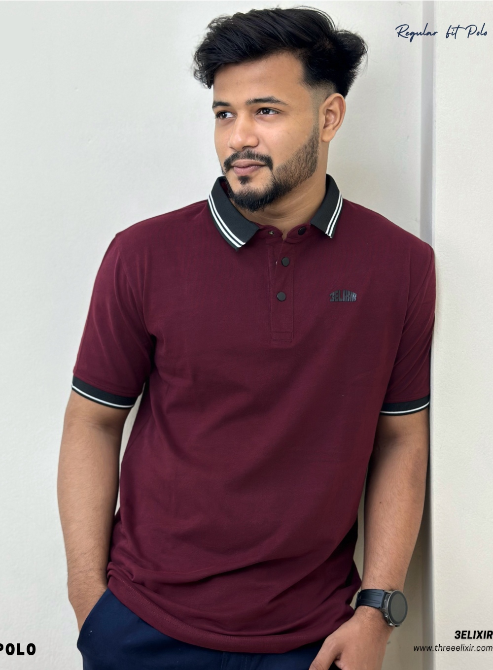 Elixir-Maroon polo