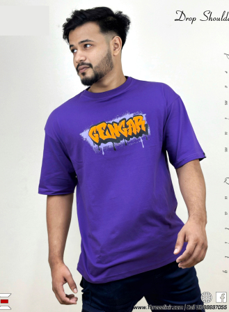 Ganger-Purple drop shoulder T- shirt