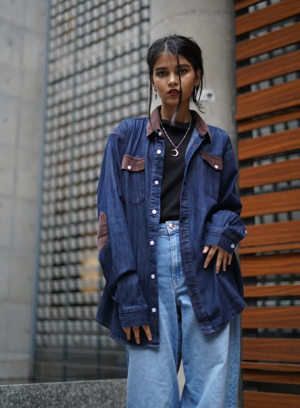 609 - Denim Patchwork Shirt