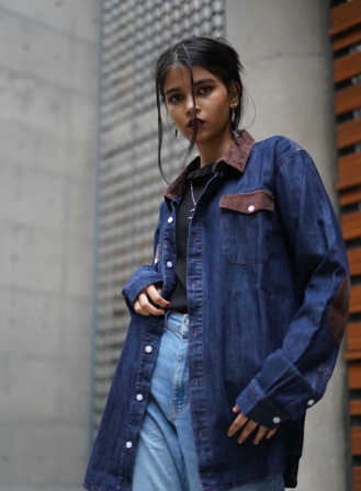 609 - Denim Patchwork Shirt