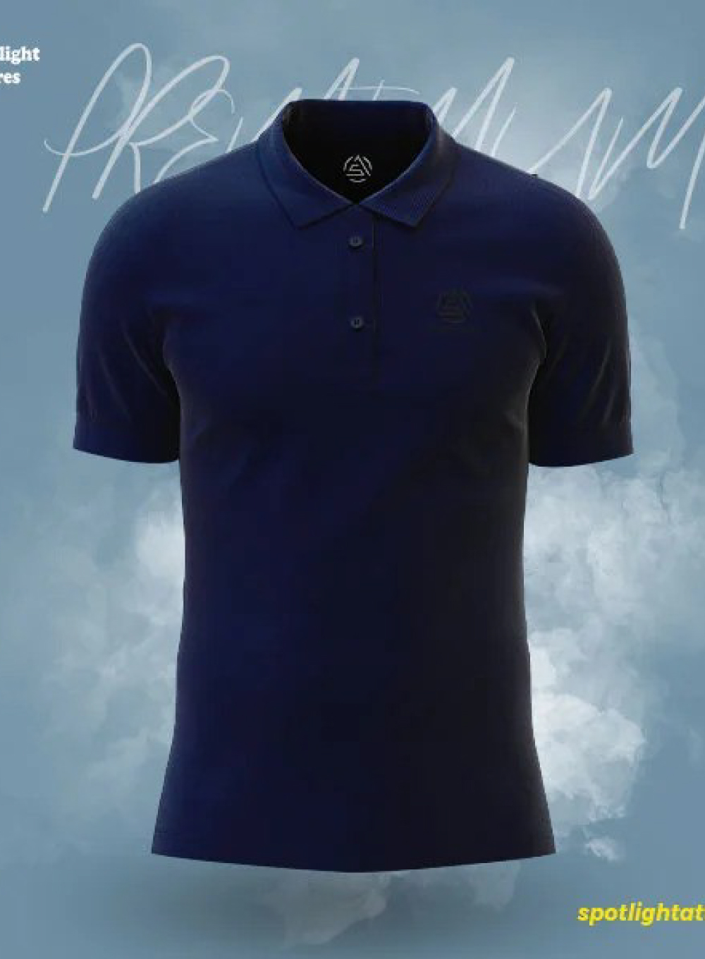 Spotlight Attires Navy Solid Casual Polo T-Shirt