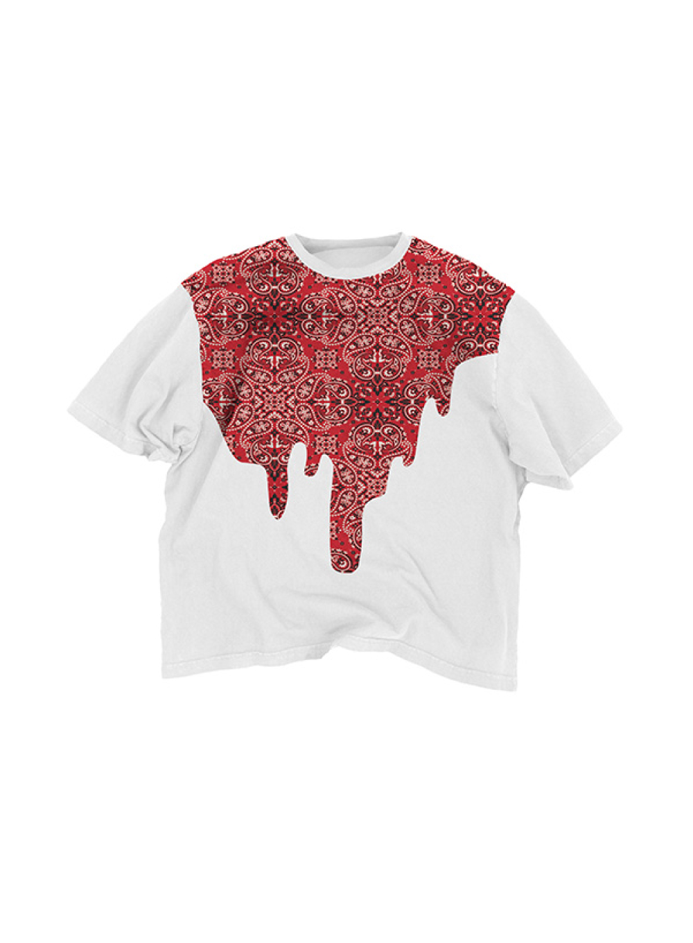 Bandana Melting Tee Red | Drop Shoulder T-shirt