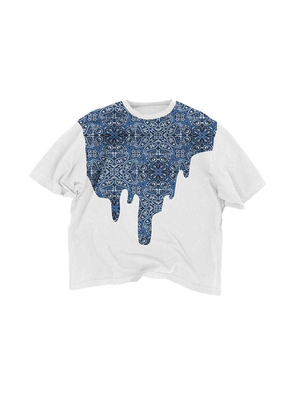 Bandana Melting Tee Blue | Drop Shoulder T-shirt