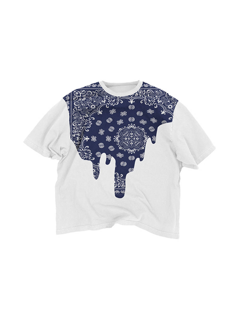 Bandana Melting Tee Dark Blue | Drop Shoulder T-shirt