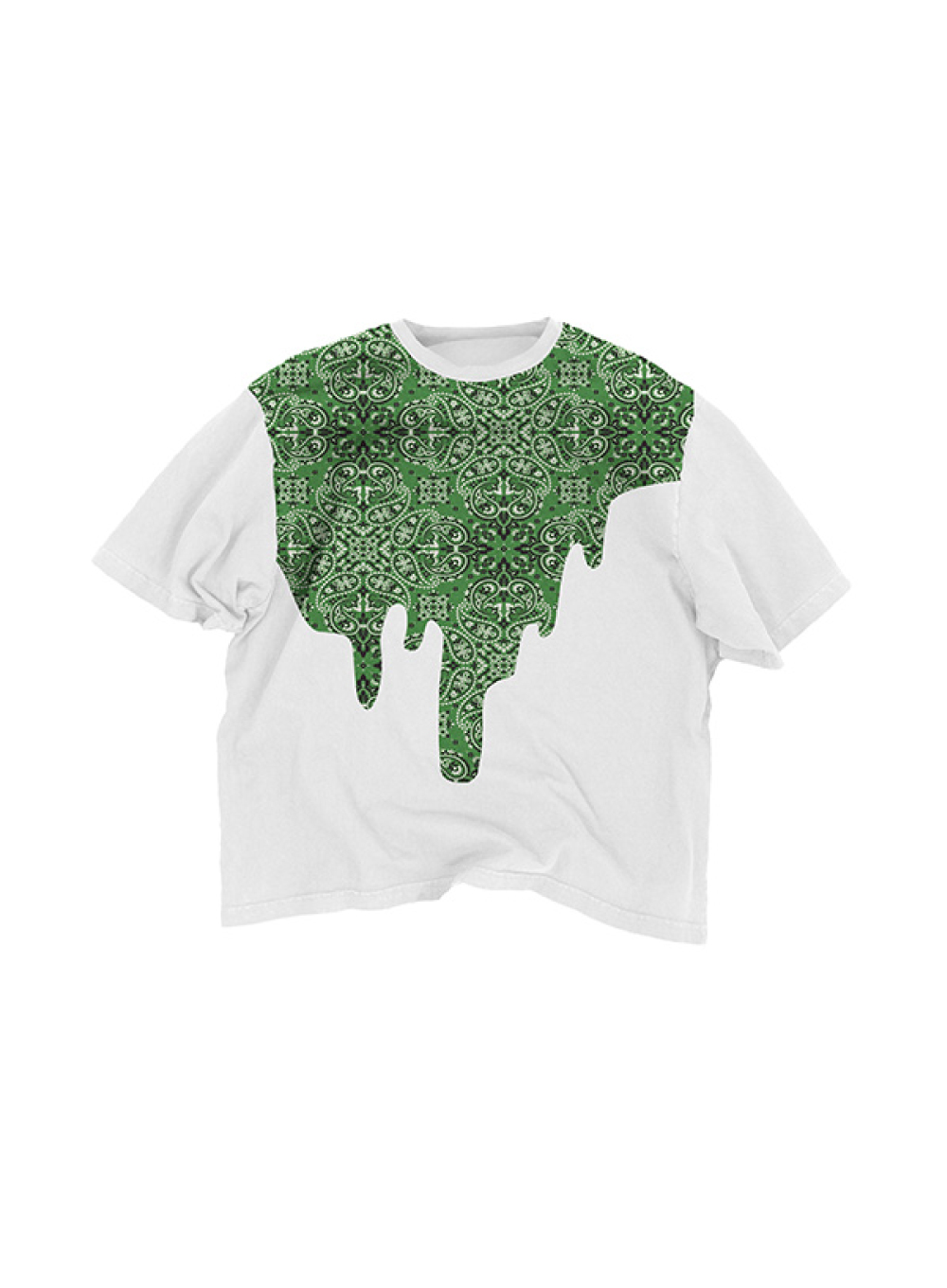 Bandana Melting Tee Green | Drop Shoulder T-shirt