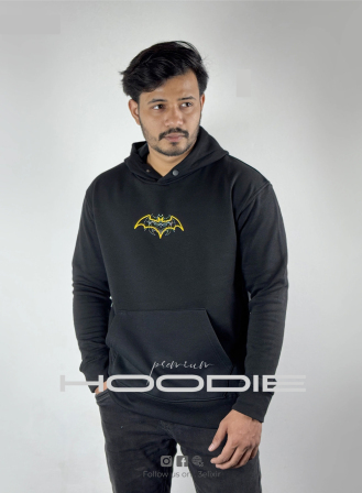 964 - Batman-Black Drop Shoulder Hoodie