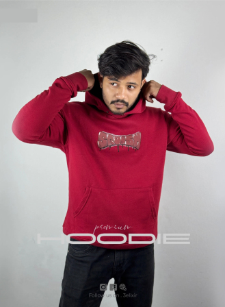 Squish- Deep Red Drop shoulder Hoodie