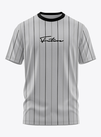 1075 - Future Stripe Light Gray Premium Short Sleeves T-Shirt