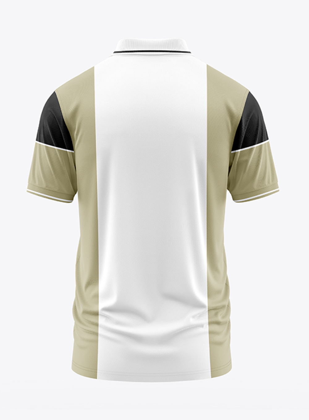 1116 - Double Contrast White & Light Biscuit Premium Polo T-shirt