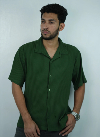 1188 - Green Ribbed Shirt
