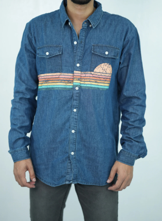 1191 - Rainbow Printed Denim Shirt
