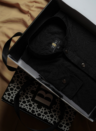 1248 - Black Chikankari Kurta