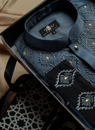 1255 - Slate Grey Panjabi