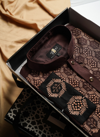 1256 - Dark Brown Panjabi