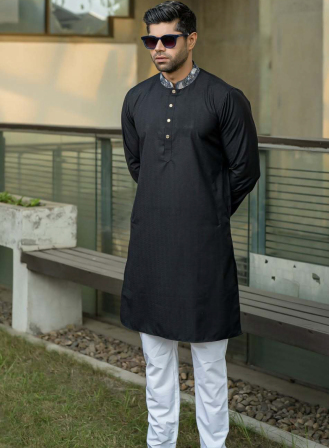 1263 - Urban Attire Panjabi - Black