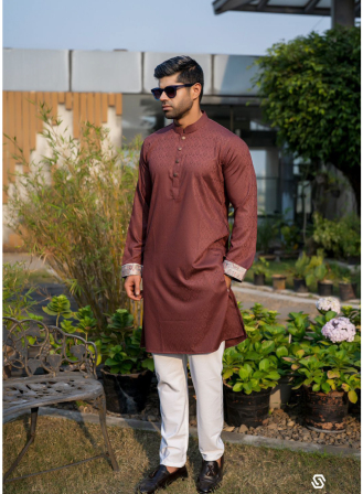 1268 - Urban Attire Panjabi - Maroon