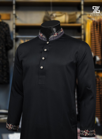 1295 - PLATINUM Panjabi PL30 - Black