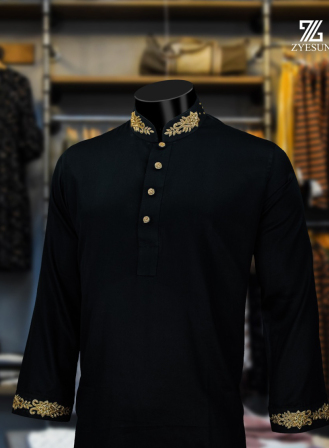 1309 - PLATINUM Panjabi PL28 - Black