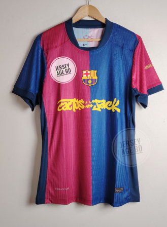 1317 - Barcelona Home El Clasico Travis Scott Cactus Jack Jersey 24 -25 Season