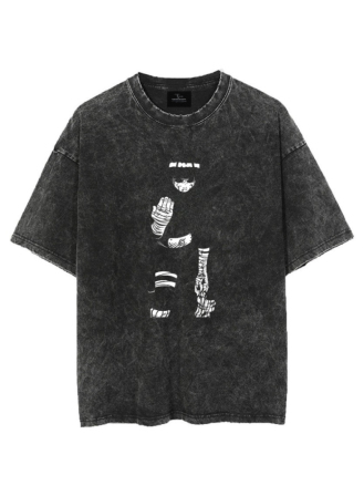 1331 - Vintage Anime Oversized Tee - Black