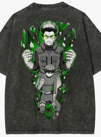 1333 - Green Chakra Duo Tee - Black