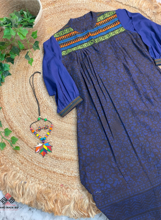 1359 - Handmade Cotton Kurti - Blue