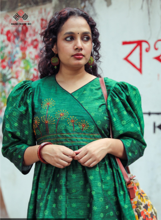 1360 - Handmade Cotton Kurti - Green