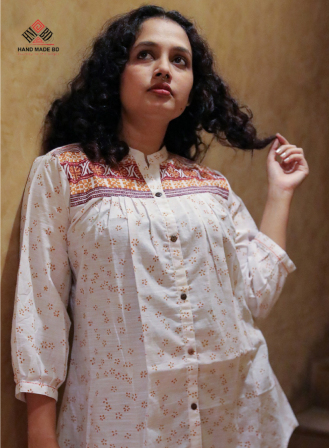 1363 - Handmade Cotton Kurti - White